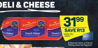 Pick n Pay Enterprise Garlic or French Polony Asstd 1kg offer