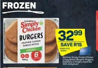 Pick n Pay Rainbow Simply Frozen Chicken 350-400g offer