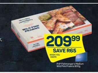 Pick n Pay PnP Fishmonger's Medium Wild Pink Prawns 800g offer