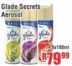 Devland Cash And Carry Glade Secrets Aerosol 6x180ml offer