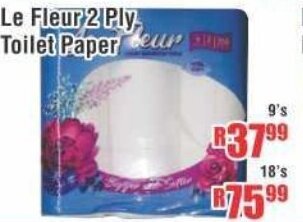 Devland Cash And Carry Le Fleur 2 Ply Toilet Paper 9's offer