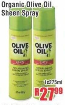 Devland Cash And Carry Organic Olive Oil Sheen Spray 1x275ml offer