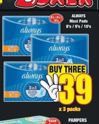 Boxer Always sanitary pads 3 offer