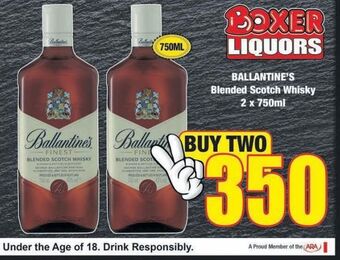 Boxer Ballantine's whiskey 2 offer