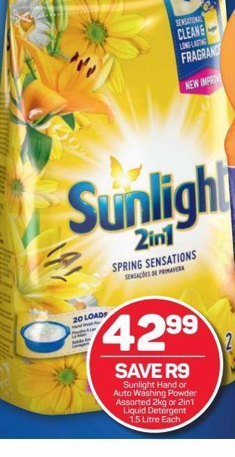 Pick n Pay Hypermarket Sunlight washing powder offer