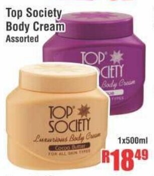 Top Society Body Cream Assorted 1x500ml