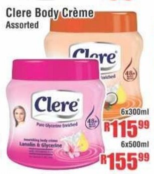 Devland Cash And Carry Clere Body Crème Assorted 6x300ml offer