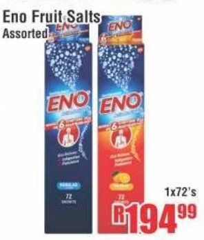 Devland Cash And Carry Eno Fruit Salts Assorted 1x72's offer