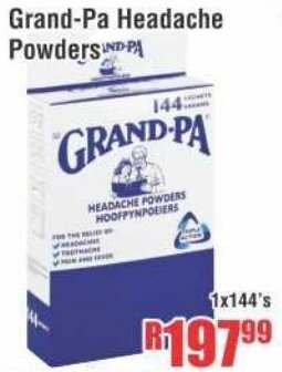 Devland Cash And Carry Grand-Pa Headache Powders 1x144's offer