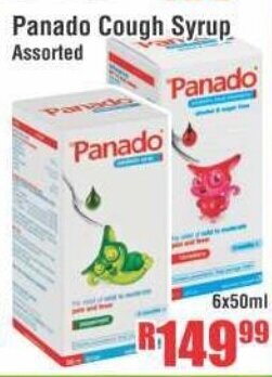 Devland Cash And Carry Panado Cough Syrup Assorted 6x50ml offer