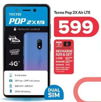 PEP Tecno Pop 2X Air LTE offer