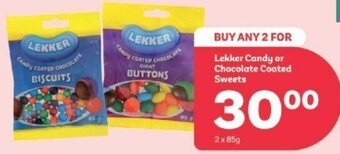 Lekker Candy or Chocolate Coated Sweets 2x85g