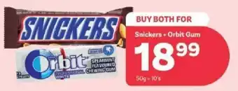 Snickers + Orbit Gum 50g -10's