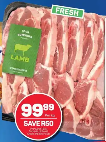 Pick n Pay PnP Lamb Pack Consists of Roast Chops and Stew Cuts offer