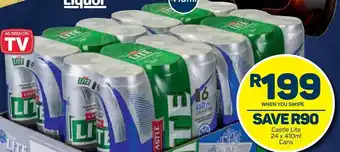 Pick n Pay Castle Lite 24x410ml Cans offer