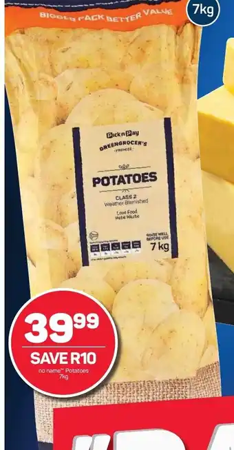 Pick n Pay no name Potatoes 7kg offer