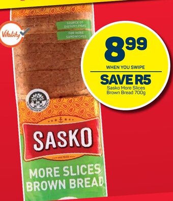 Pick n Pay Sasko More Slices Brown Bread 700g offer