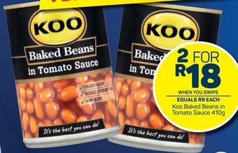 Pick n Pay Koo Baked Beans in Tomato Sauce 410g offer