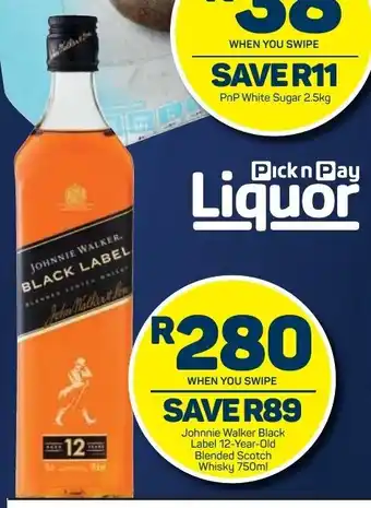 Pick n Pay Johnnie Walker Black Label 12-Year-Old Blended Scotch Whisky 750ml offer