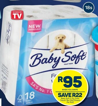 Pick n Pay Baby Soft 2 Ply Toilet Tissue 18s offer