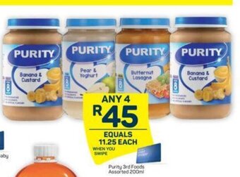 Pick n Pay Purity 3rd Foods Asstd 200ml offer