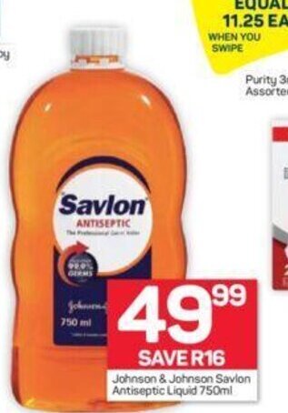 Johnson & Johnson Savlon Antiseptic Liquid 750ml