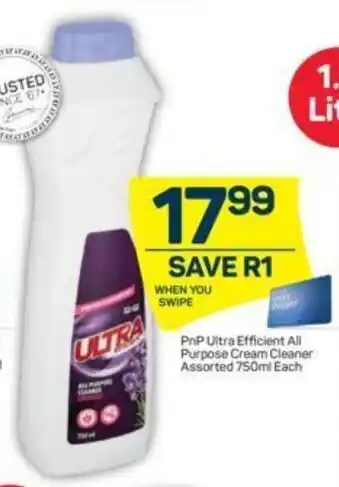 Pick n Pay PnP Ultra Efficient All Purpose Cream Cleaner Asstd 750ml offer