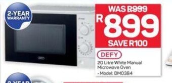 Pick n Pay Defy 20 Litre White Manual Microwave Oven offer