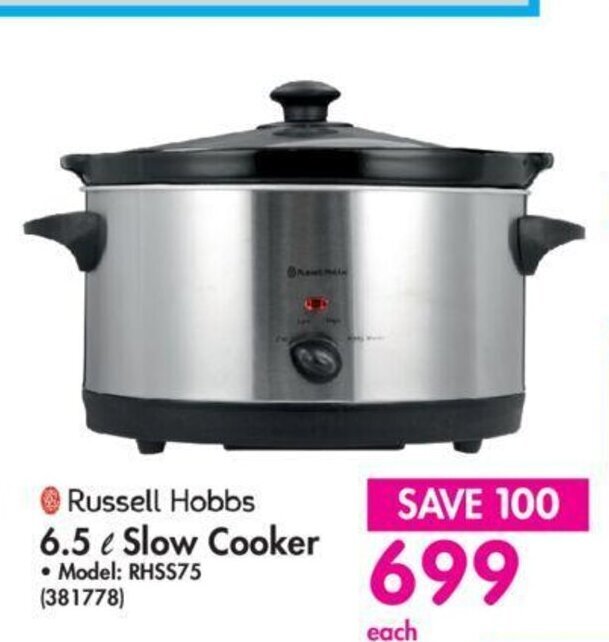 Russell Hobbs Slow Cooker 6.5L offer at Makro