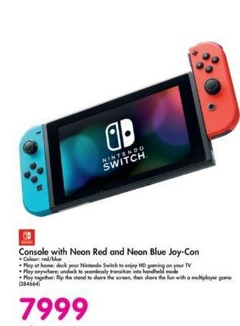 Console with Neon Red and Neon Blue Joy-Con