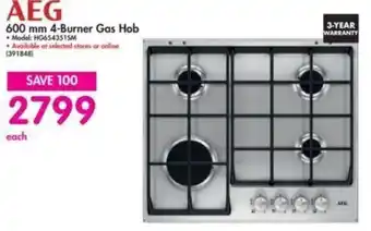 Makro AEG 600mm 4-Burner Gas Hop offer