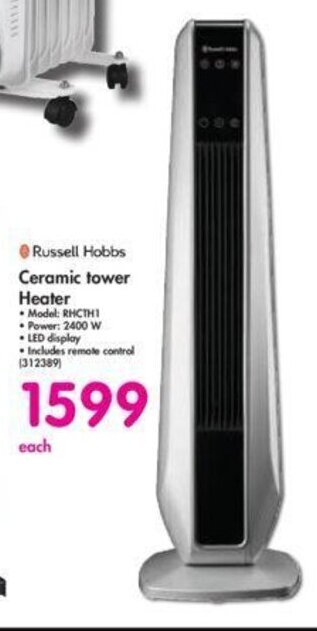 Russell Hobbs Ceramic Tower Heater offer at Makro