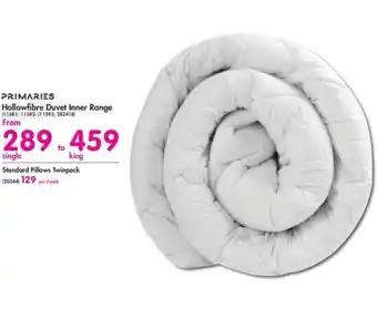 Makro Primares HollowFibre Duvet Inner Range offer