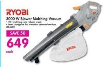 Makro Ryobi 3000W Blower Mulching Vacuum offer