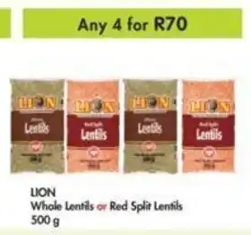 Makro Lion Whole Lentils or Red Split Lentils 500g offer