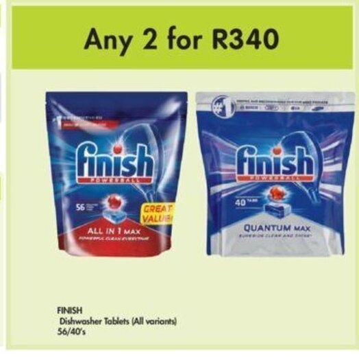 FInish Dishwashing Tablets 56/40's offer at Makro