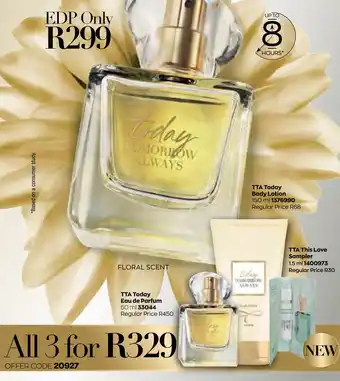 AVON TTA Today Body Lotion/TTA Eau de Parfum/TTA This Love Sampler offer