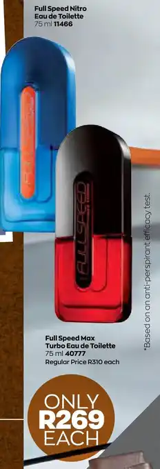 AVON Full Speed Nitro Eau de Toilette 75ml / Full Speed Max Turbo Eau de Toilette 75ml offer
