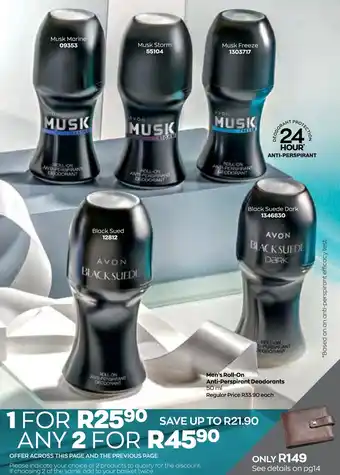 Men's Roll-On Anti-Perspirant Deodorants 50ml