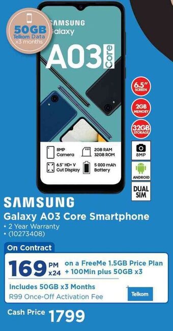 HiFi Corp Samsung Galaxy A03 Core Smartphone offer