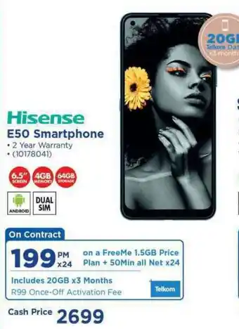 HiFi Corp Hisense E50 Smartphone offer