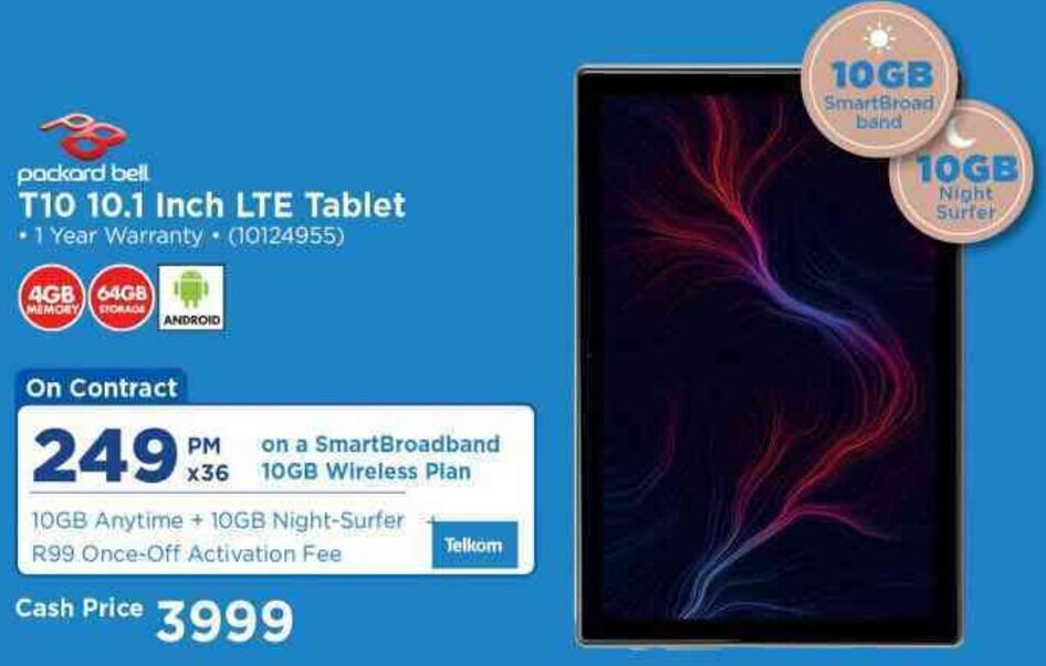 T10 10.1 Inch LTE Tablet offer at HiFi Corp