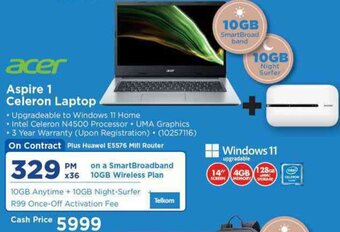 HiFi Corp Acer Aspire 1 Celeron Laptop offer