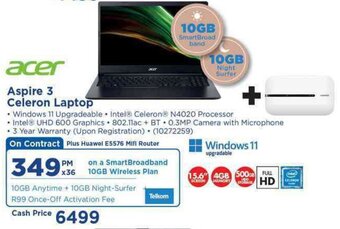 HiFi Corp Acer Aspire 3 Celeron Laptop offer