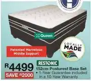 House & Home Restonic 152cm Queen Posturest Base Set offer