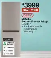 House & Home Defy 228L Bottom Freezer Fridge DAC447 offer