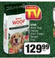 Spar Spar Woof Dog Chunks (Excl.Puppy Range)-8kg Each offer