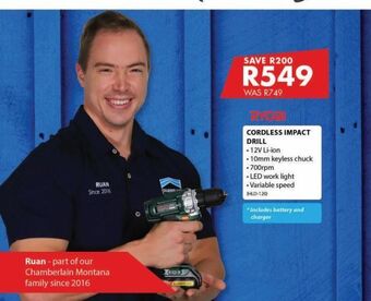 Chamberlain Cordless impact drill offer