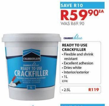 Chamberlain Ready to use crackfiller offer