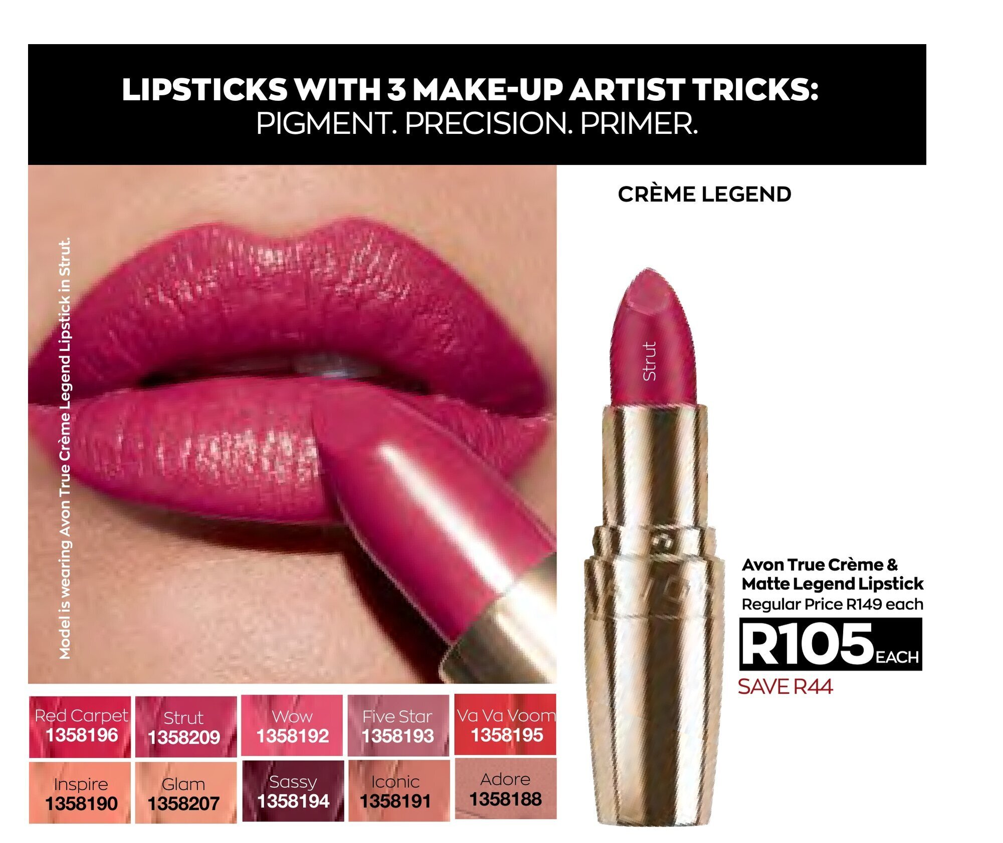 Avon True Creme & Matte Legend Lipstick offer at AVON